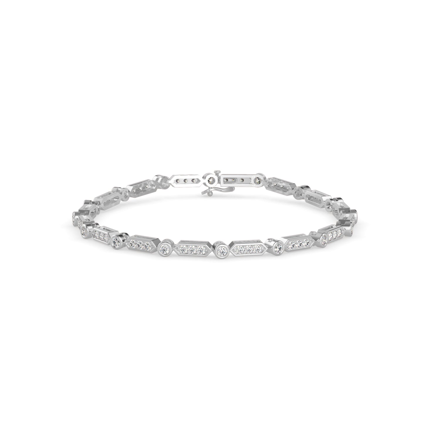 Geometric Diamond Tennis Bracelet