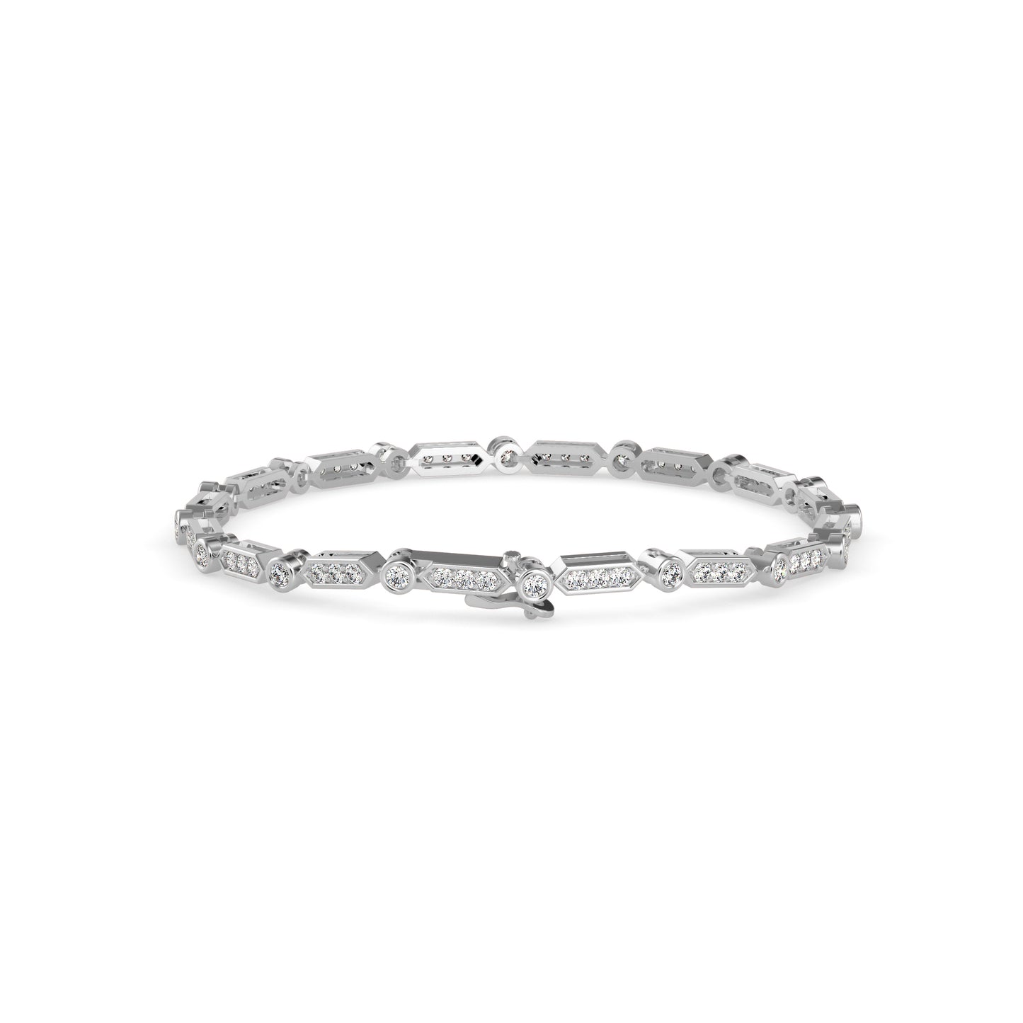 Geometric Diamond Tennis Bracelet
