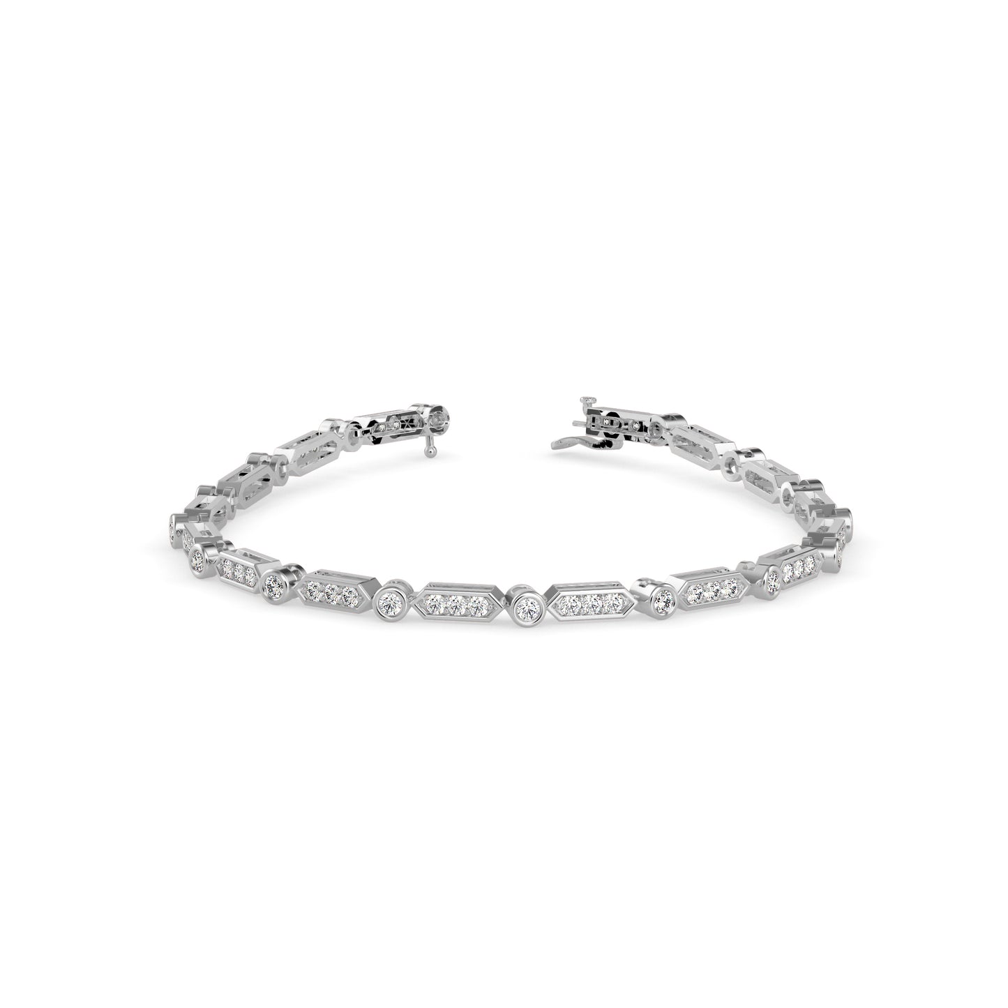 Geometric Diamond Tennis Bracelet