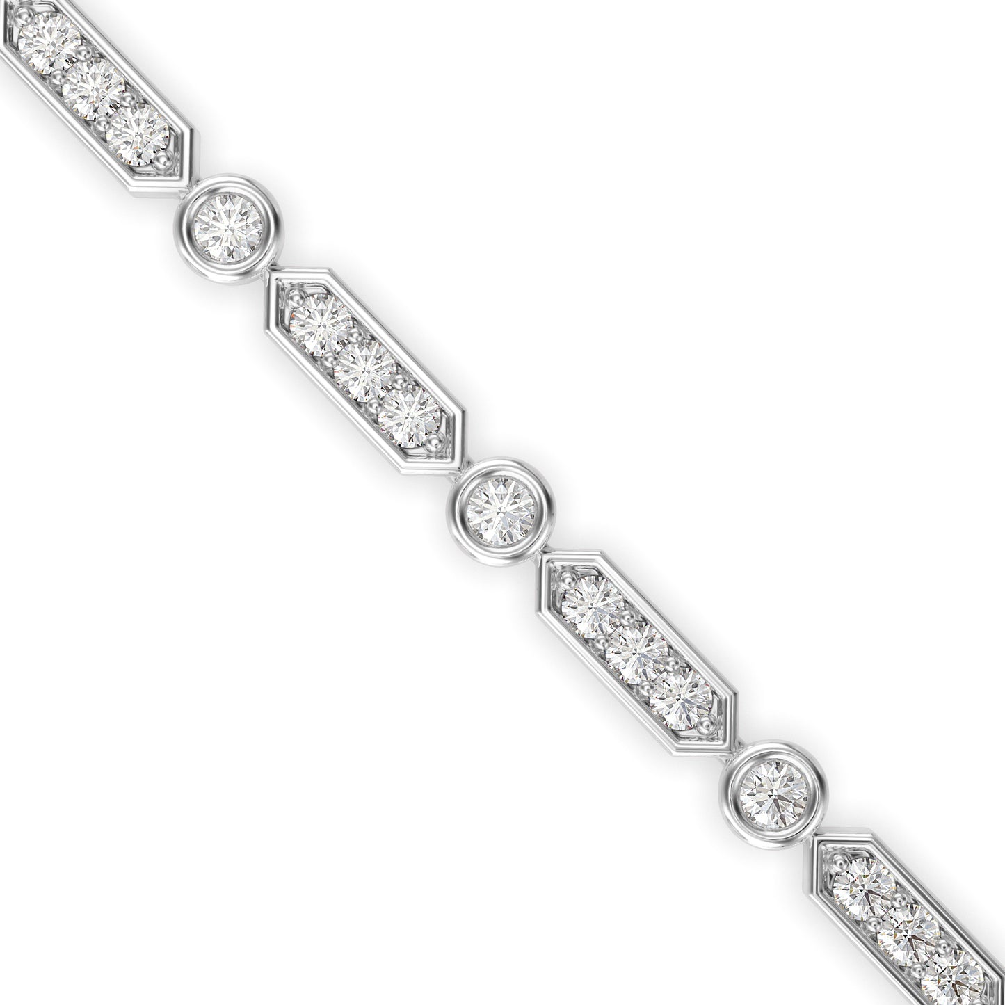 Geometric Diamond Tennis Bracelet