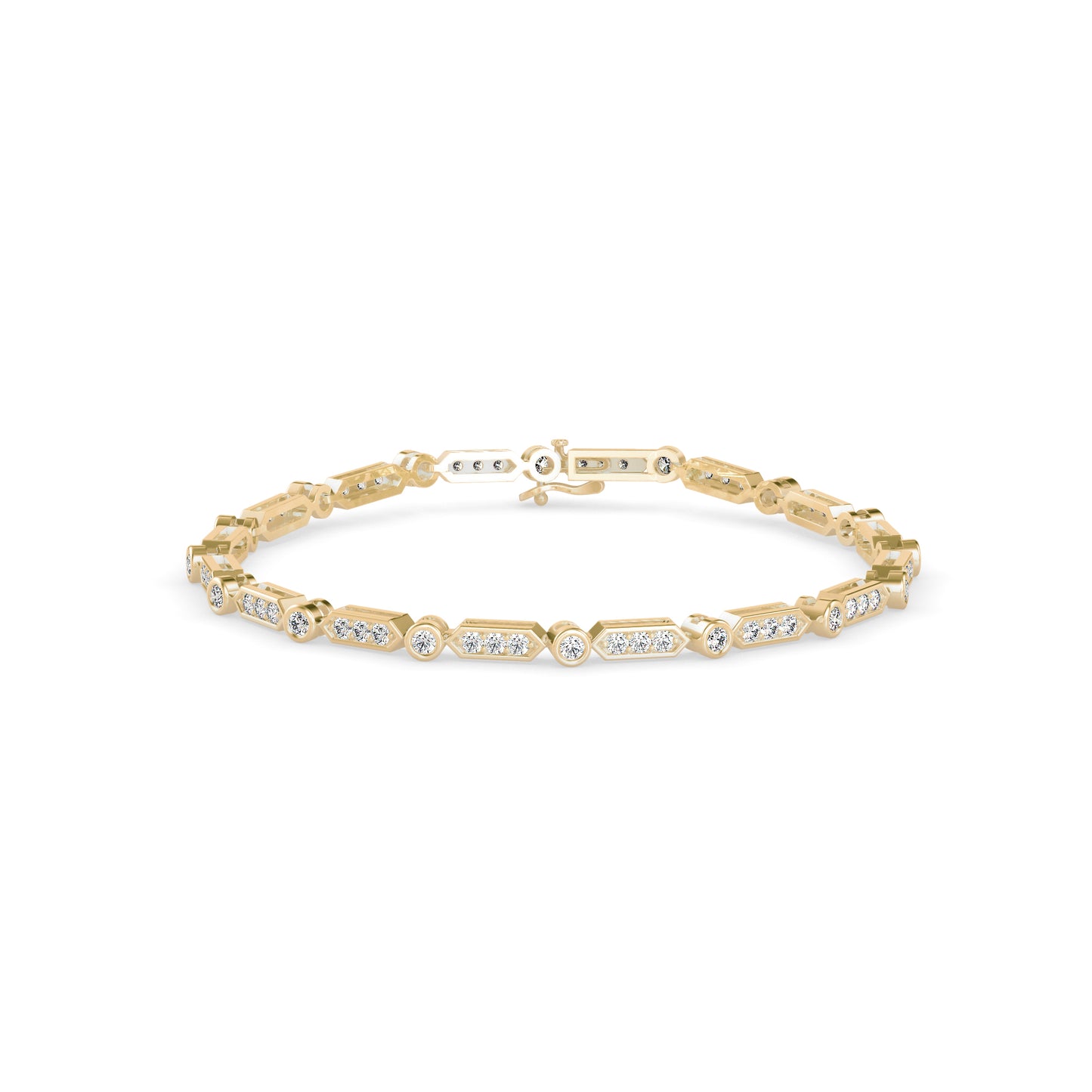 Geometric Diamond Tennis Bracelet