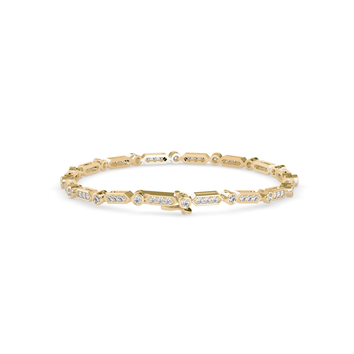 Geometric Diamond Tennis Bracelet