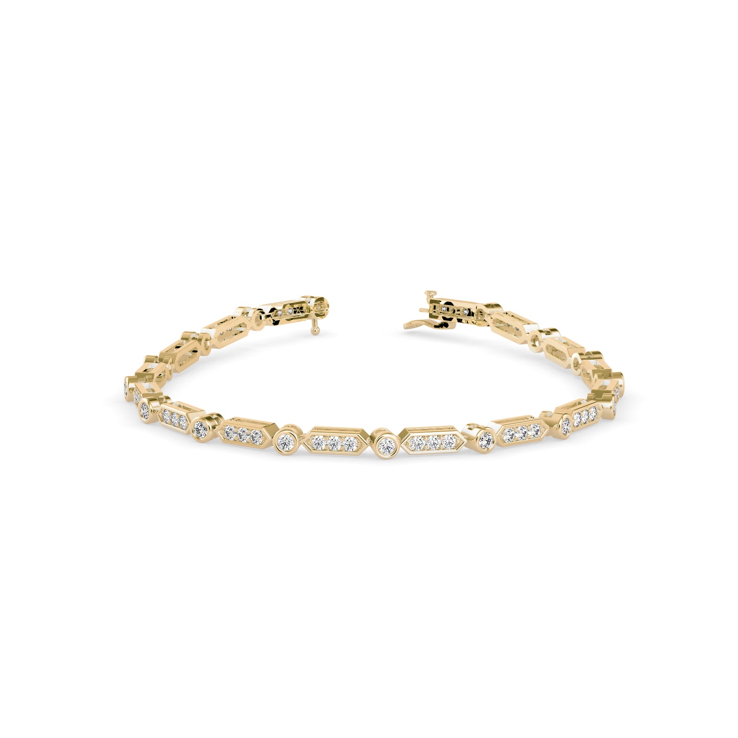 Geometric Diamond Tennis Bracelet