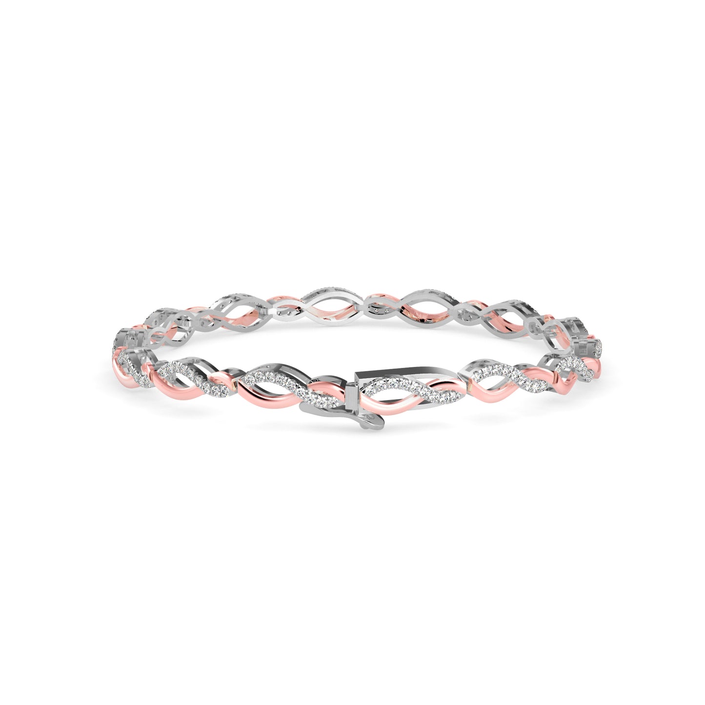 Infinity Twist Diamond Tennis Bracelet Two-Tone