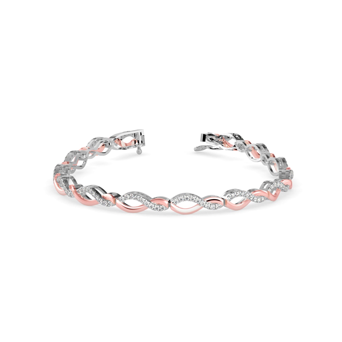 Infinity Twist Diamond Tennis Bracelet Two-Tone