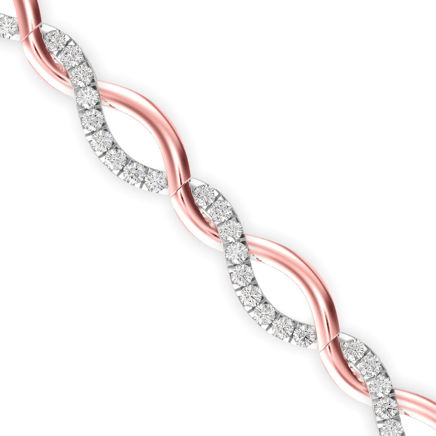 Infinity Twist Diamond Tennis Bracelet Two-Tone