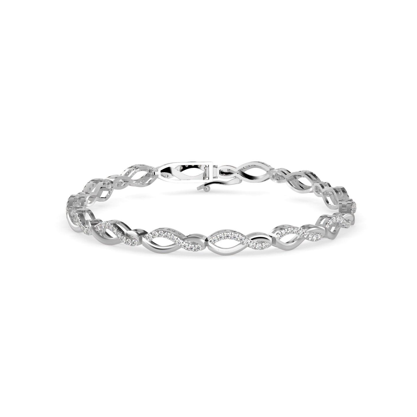 Infinity Twist Diamond Tennis Bracelet Two-Tone