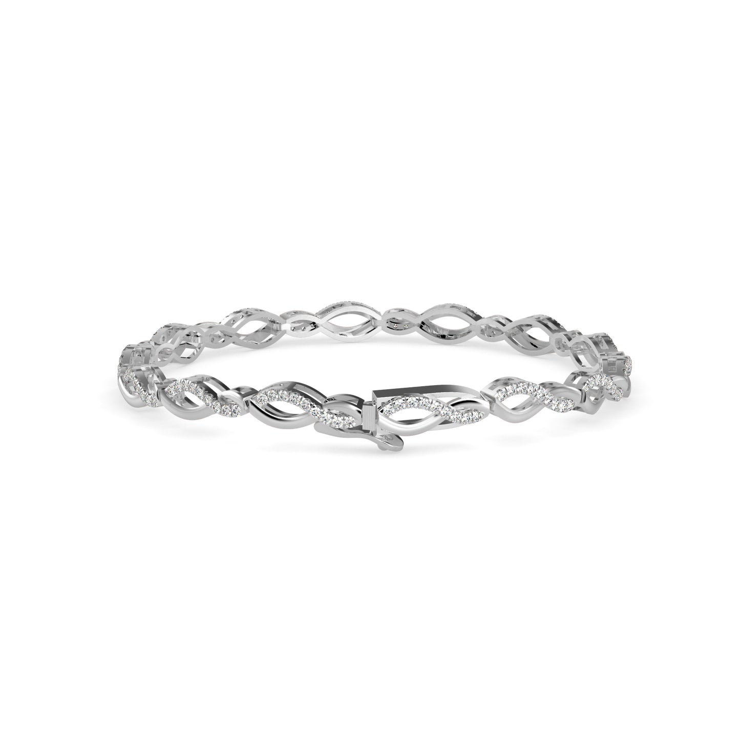 Infinity Twist Diamond Tennis Bracelet Two-Tone