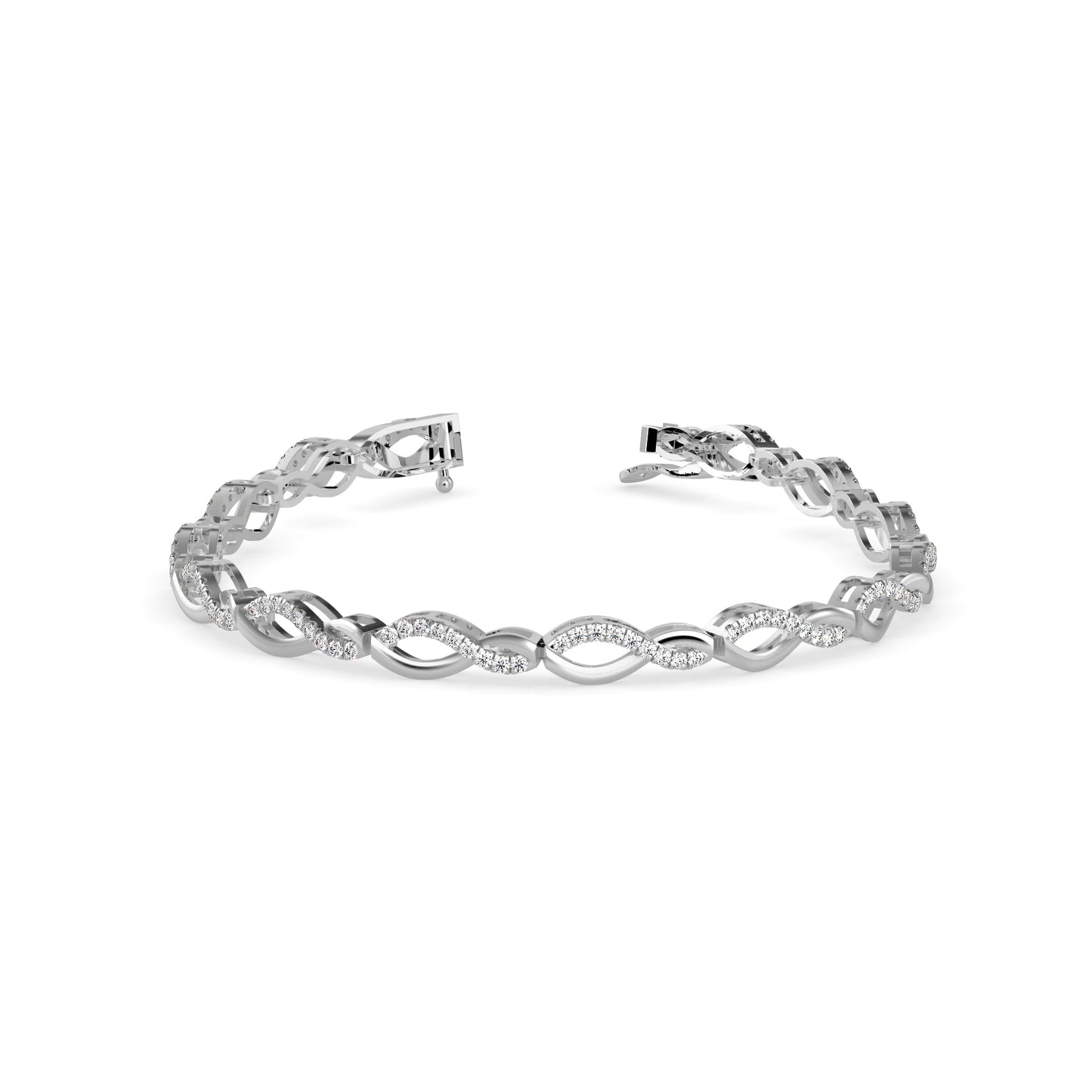 Infinity Twist Diamond Tennis Bracelet Two-Tone