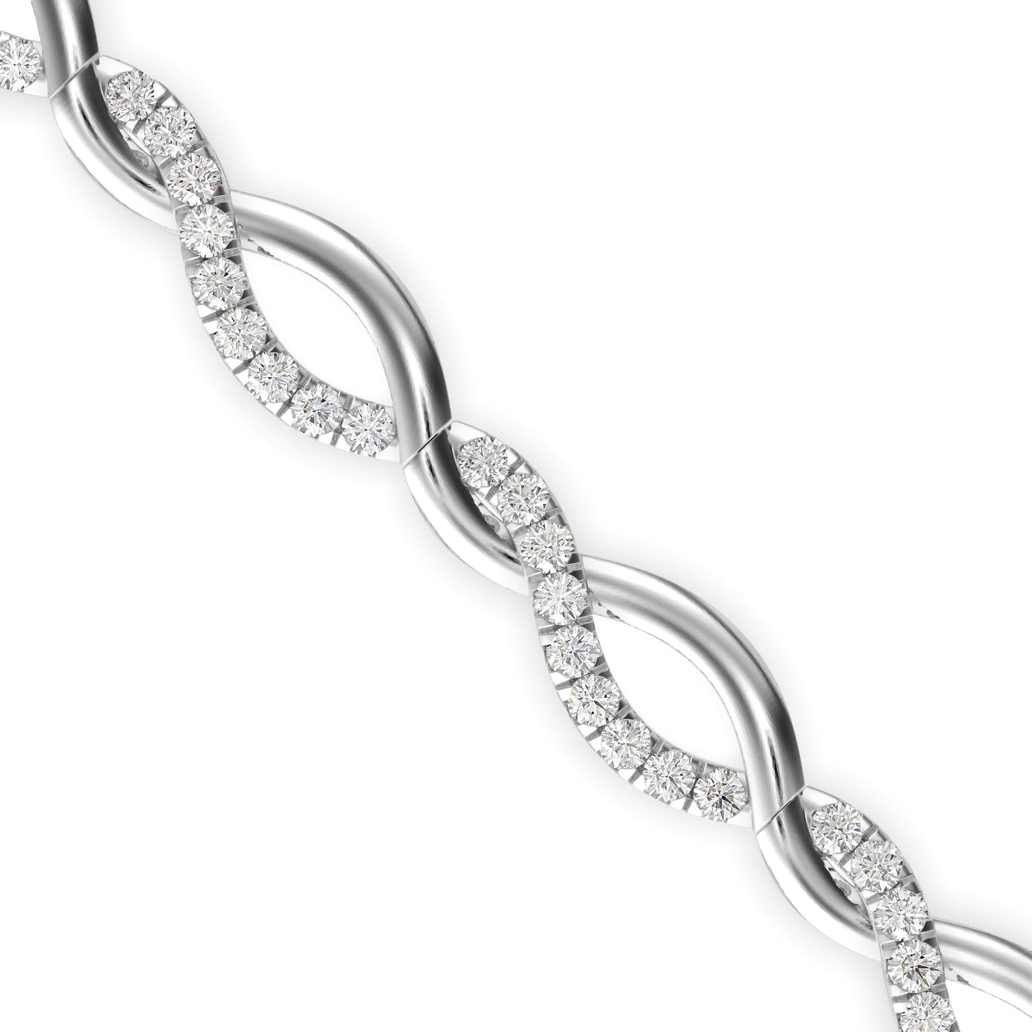 Infinity Twist Diamond Tennis Bracelet Two-Tone
