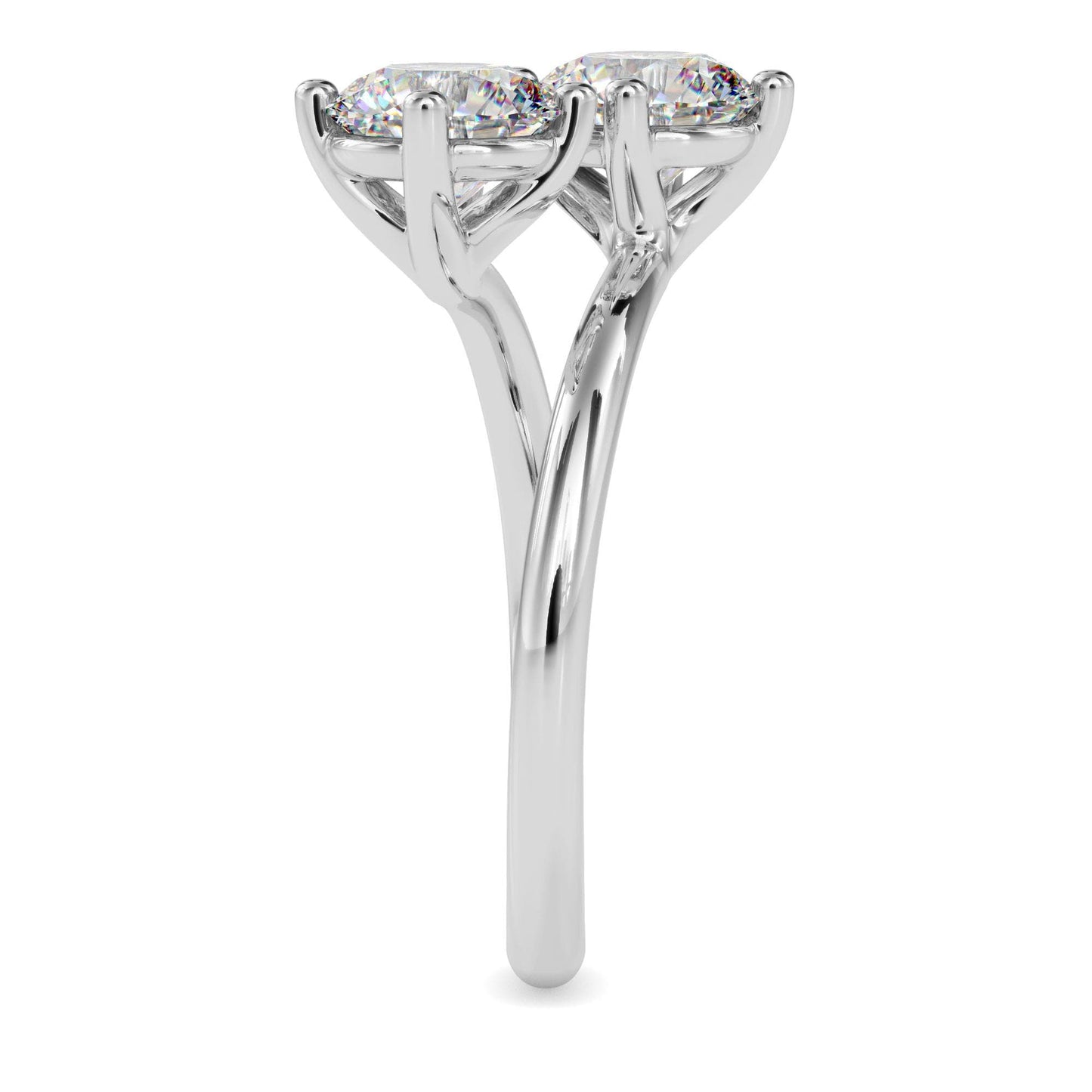 Double Round Cut Toi et Moi Ring
