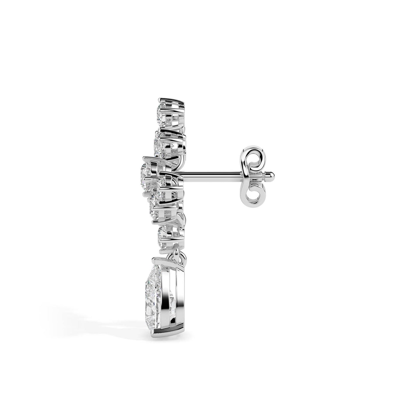 Teardrop Cluster Diamond Earrings