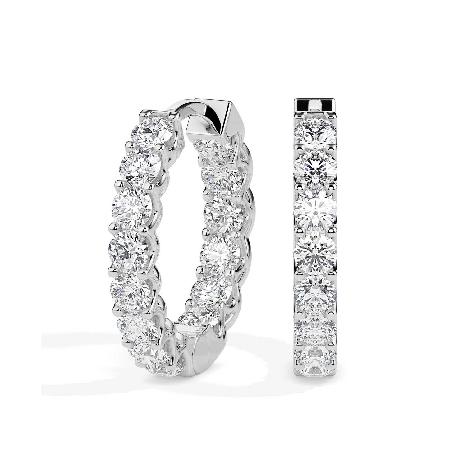 Diamond Inside Out Hoop Earrings