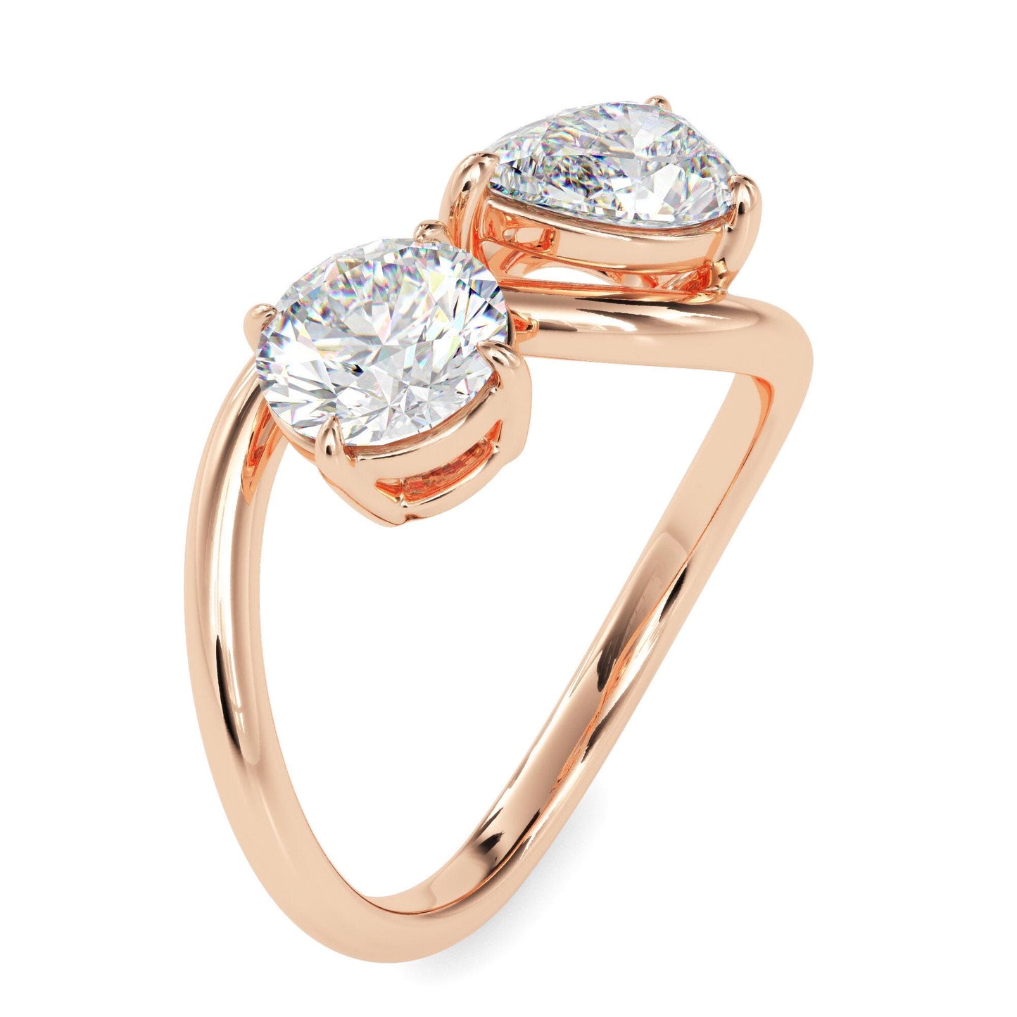 Round & Pear Cut Toi et Moi Ring