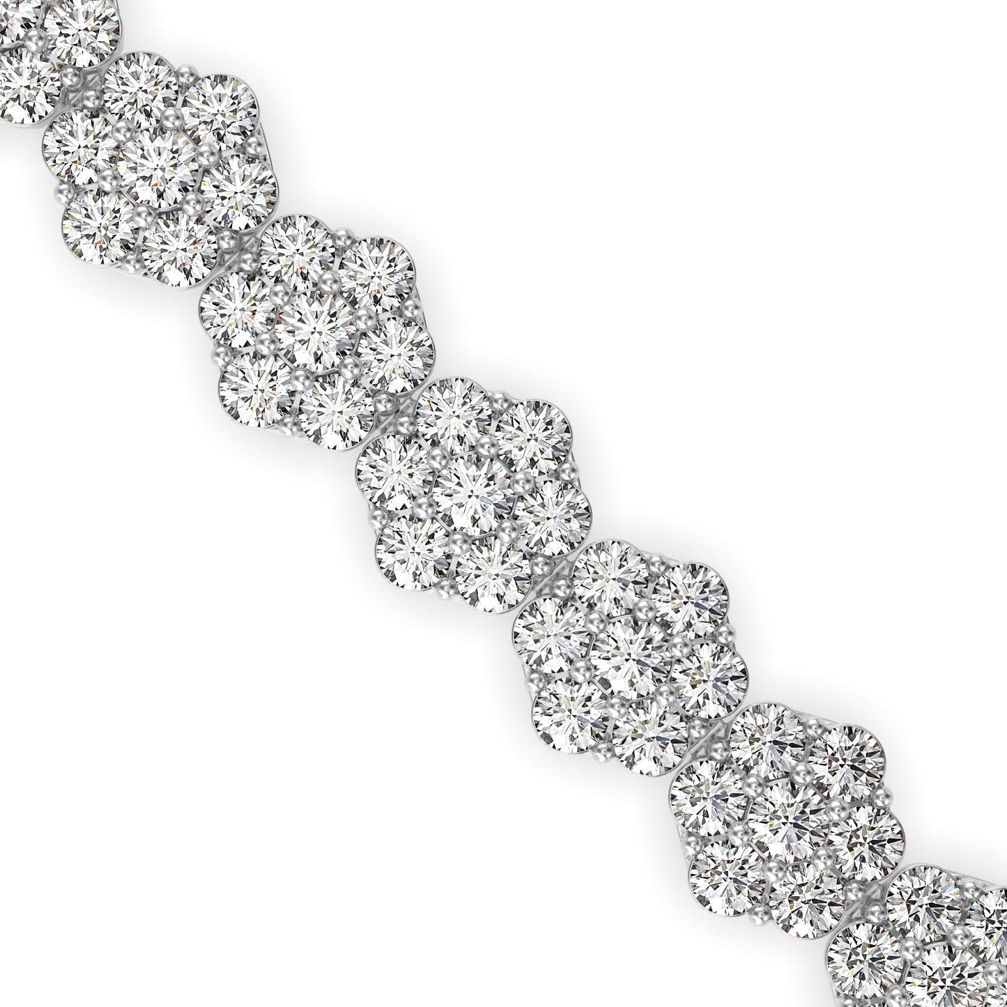 Diamond Cluster Tennis Bracelet