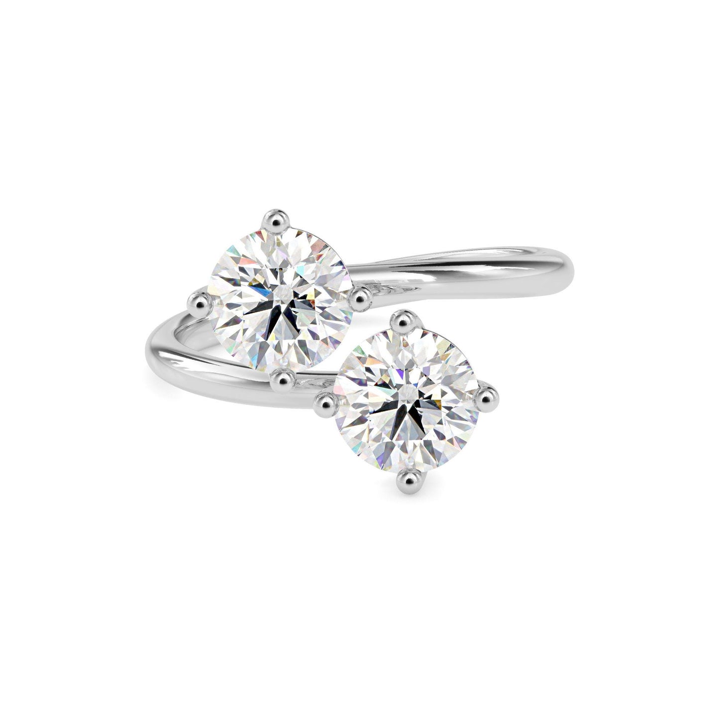 Double Round Cut Toi et Moi Ring