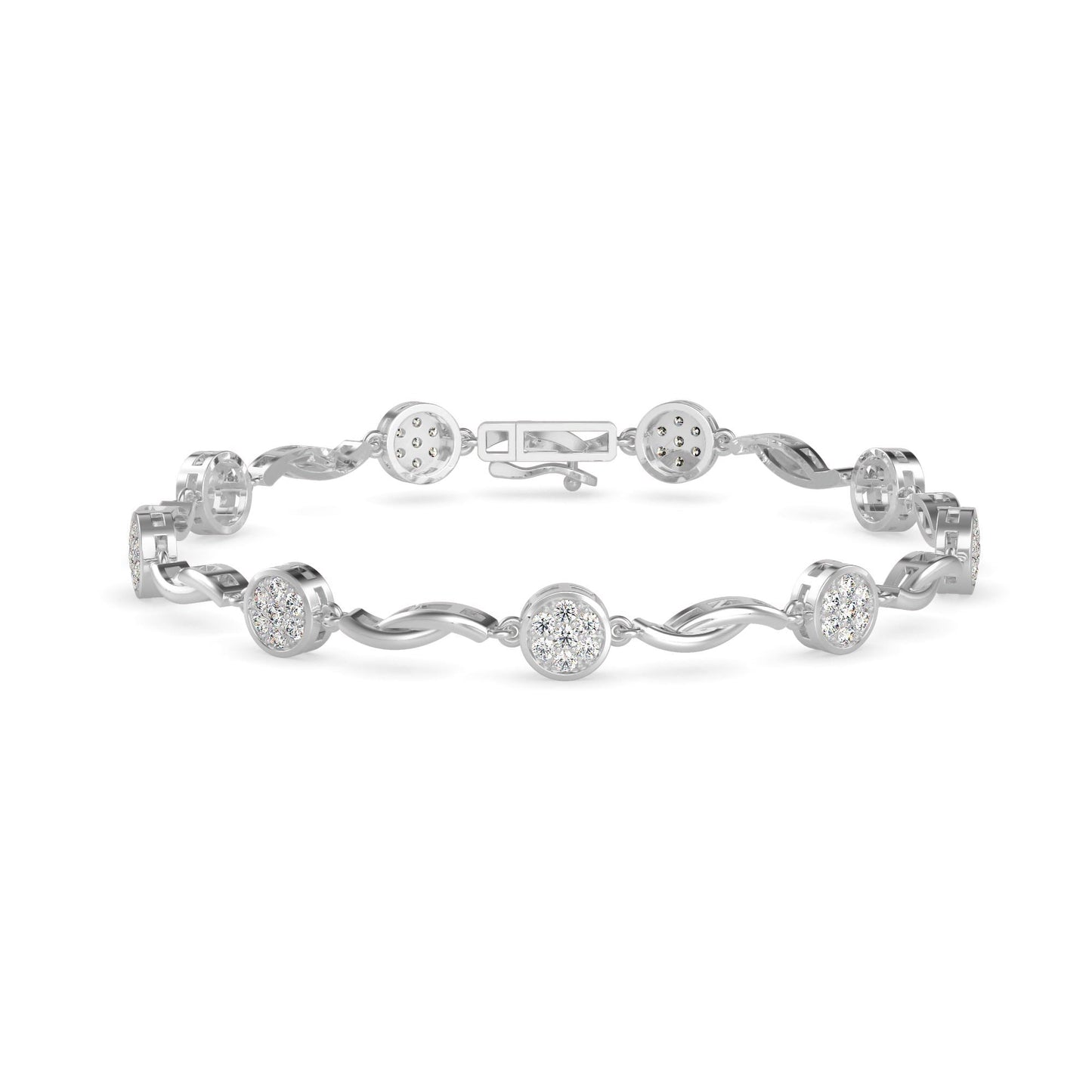 Twist Round Diamond Bracelet
