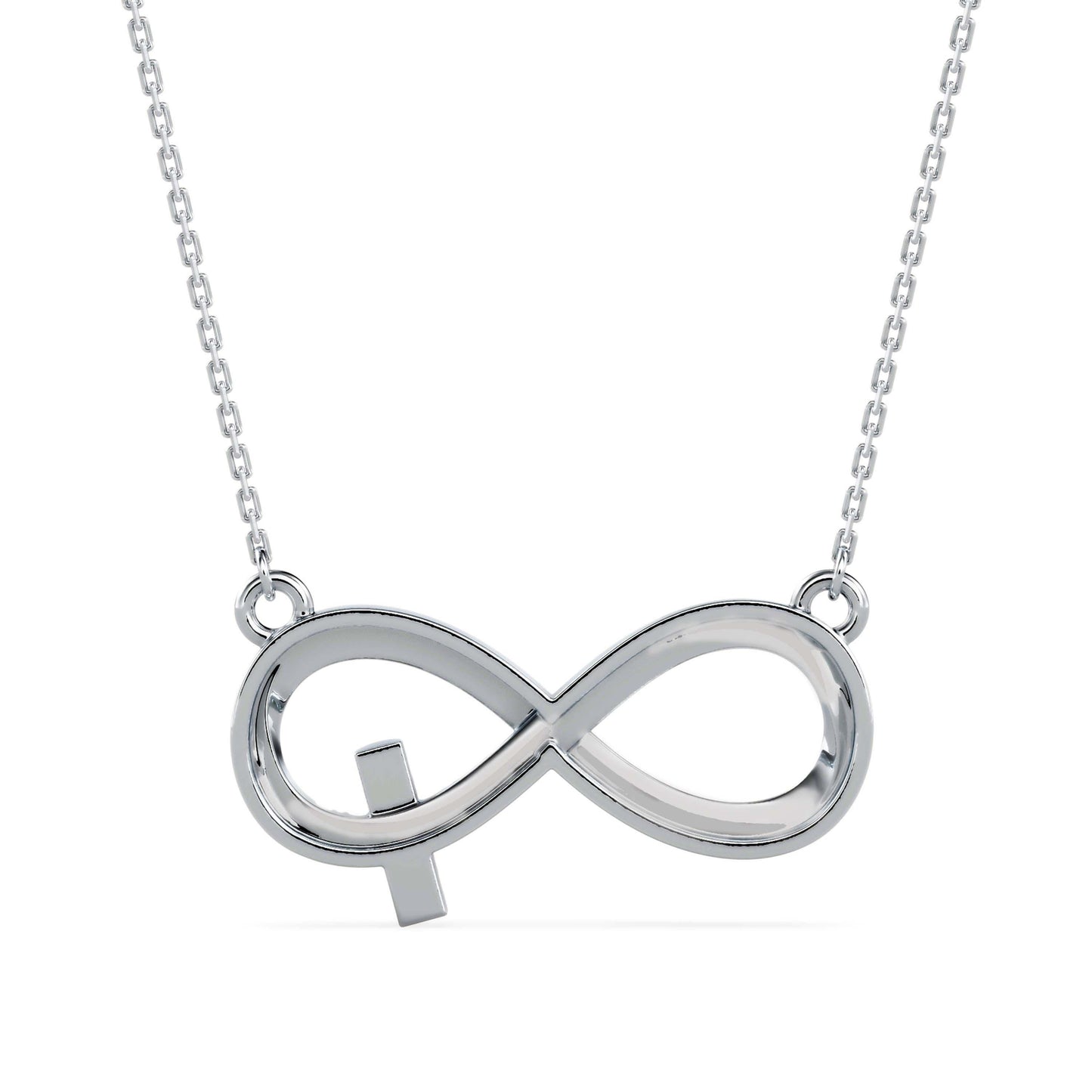 Infinity Cross Diamond Pendant Necklace