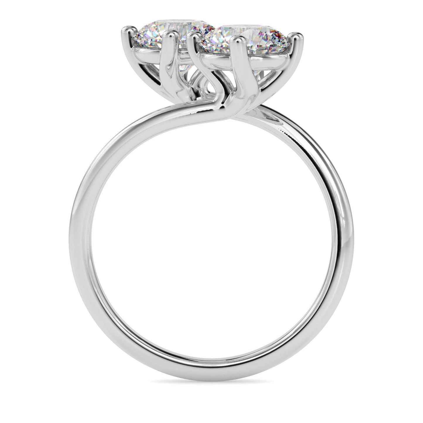 Double Round Cut Toi et Moi Ring