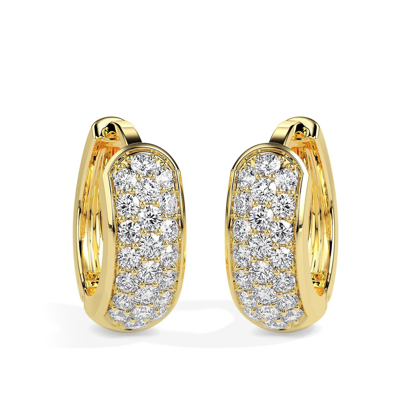 Pave Diamond Huggie Hoop Earrings