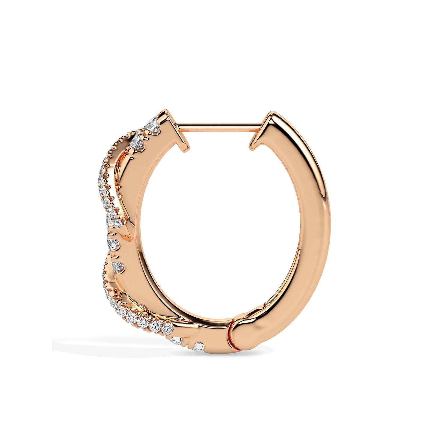 Diamond Twist Hoop Earrings in Elegant Spiral Design