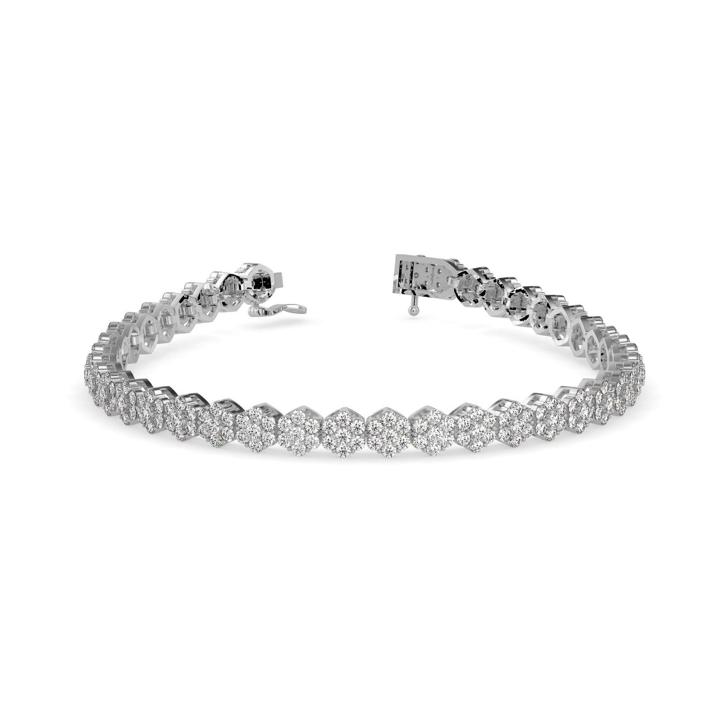 Diamond Cluster Tennis Bracelet
