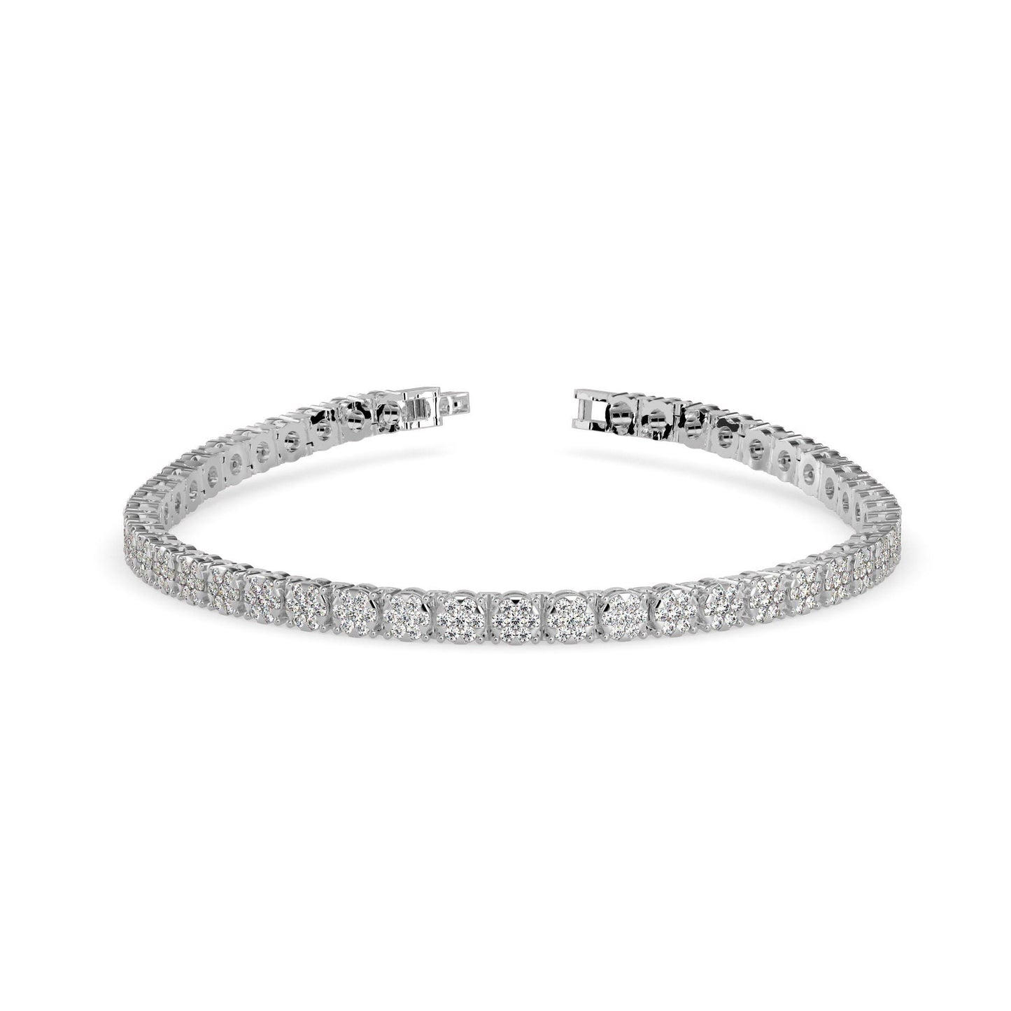 Classic Diamond Tennis Bracelet Seven Diamonds, One Bezel