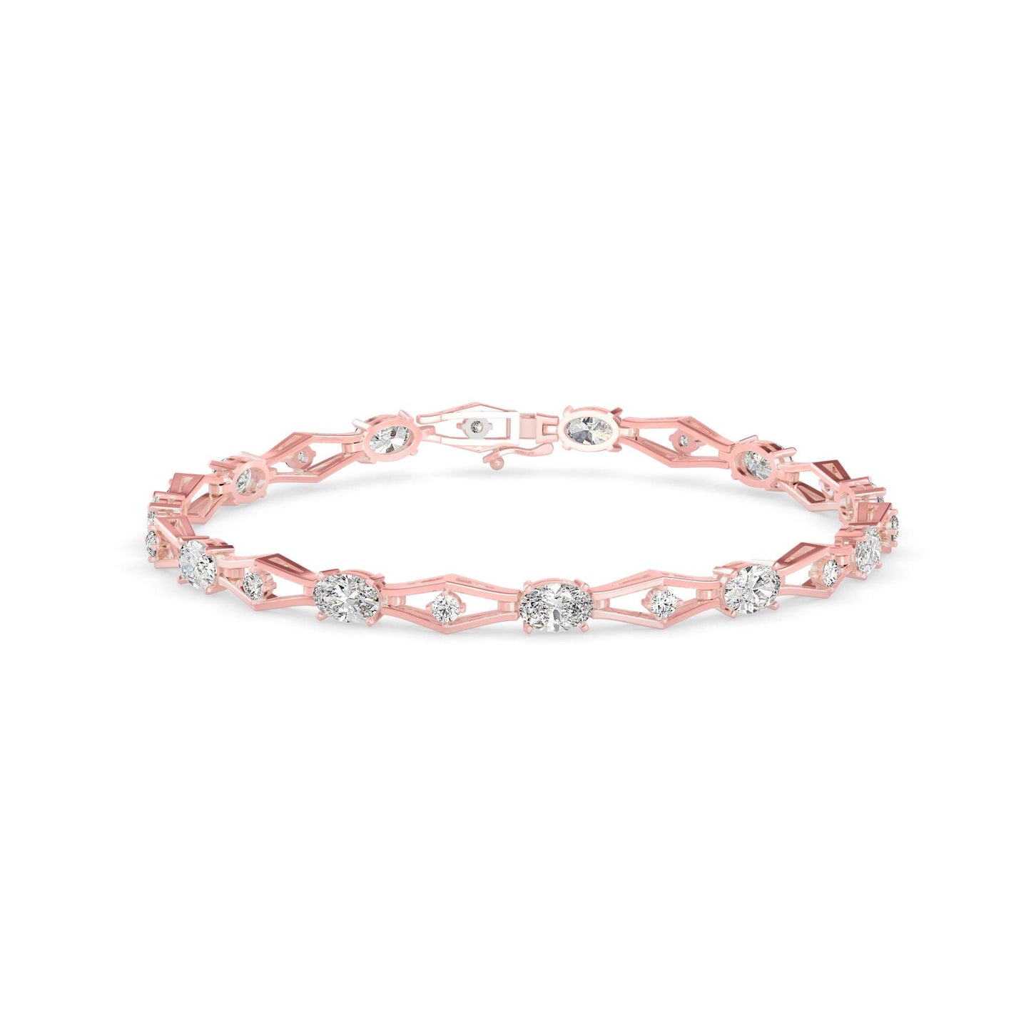 Geometric Diamond Tennis Bracelet