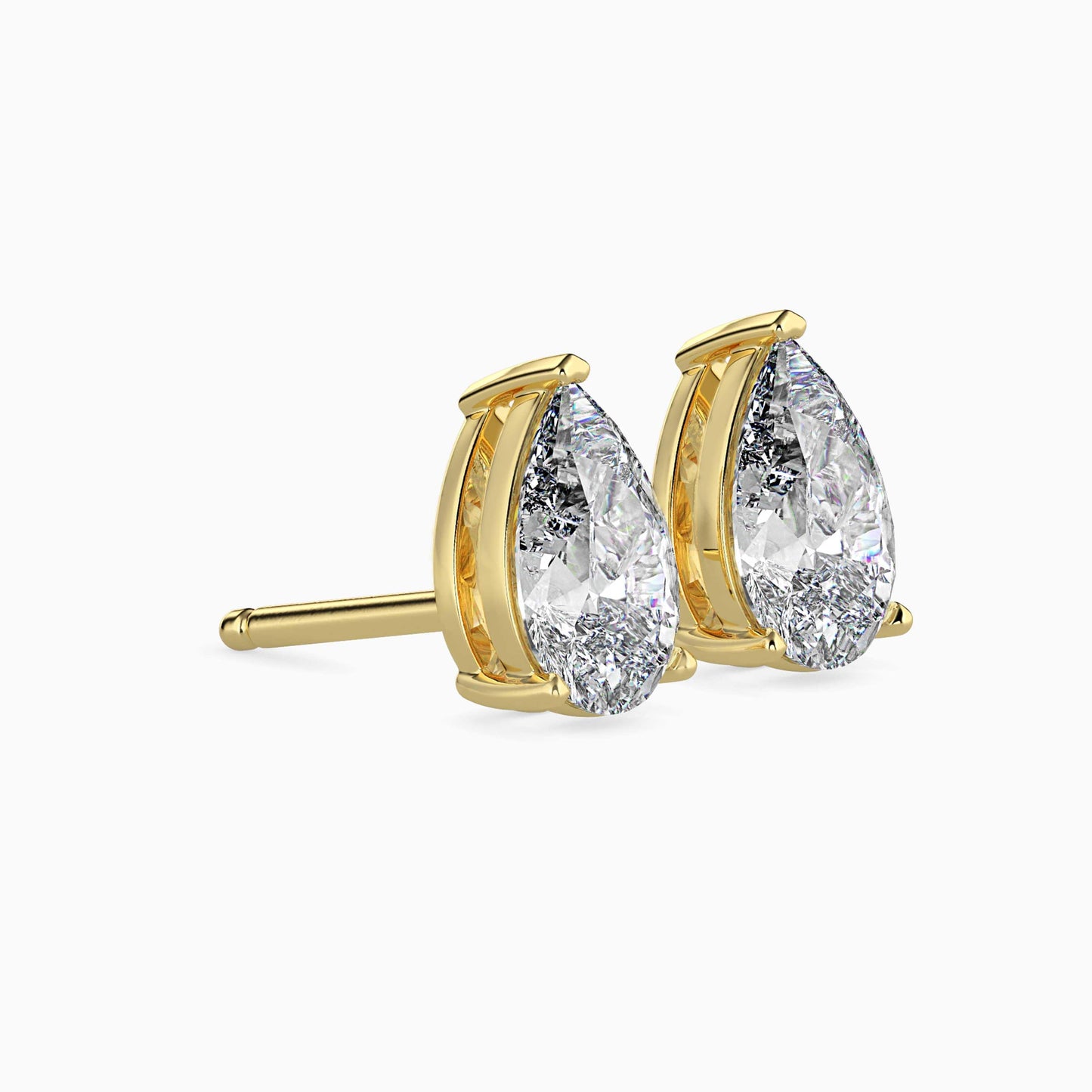 Pear Shaped Diamond Stud Earrings