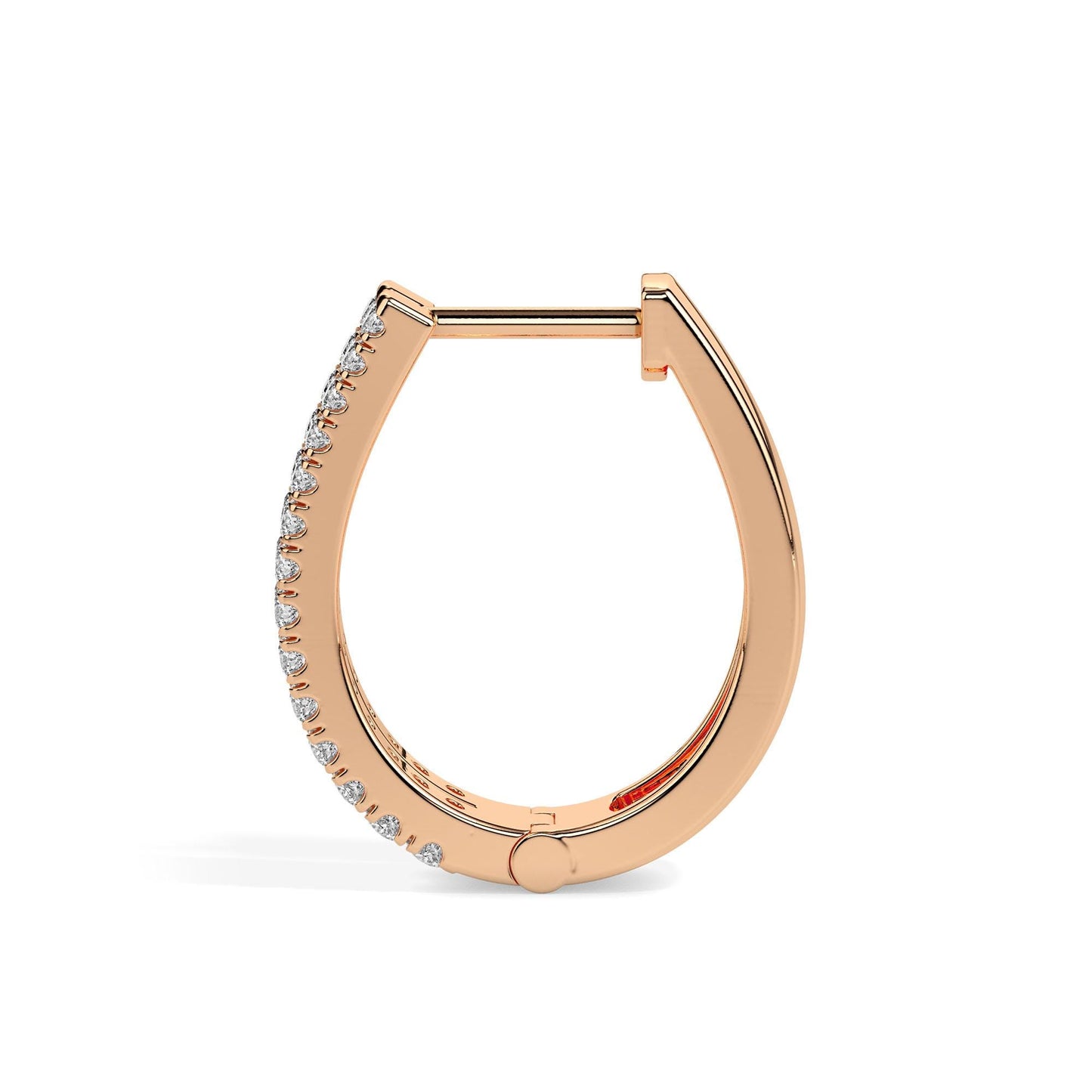 Two Row Diamond Hoop Earrings