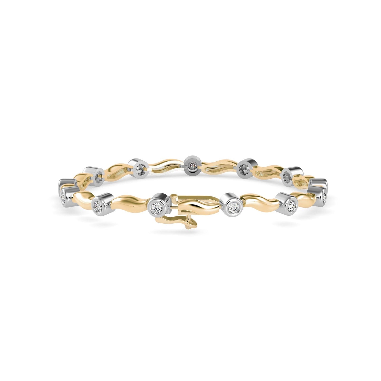 Wave Bezel Diamond Bracelet
