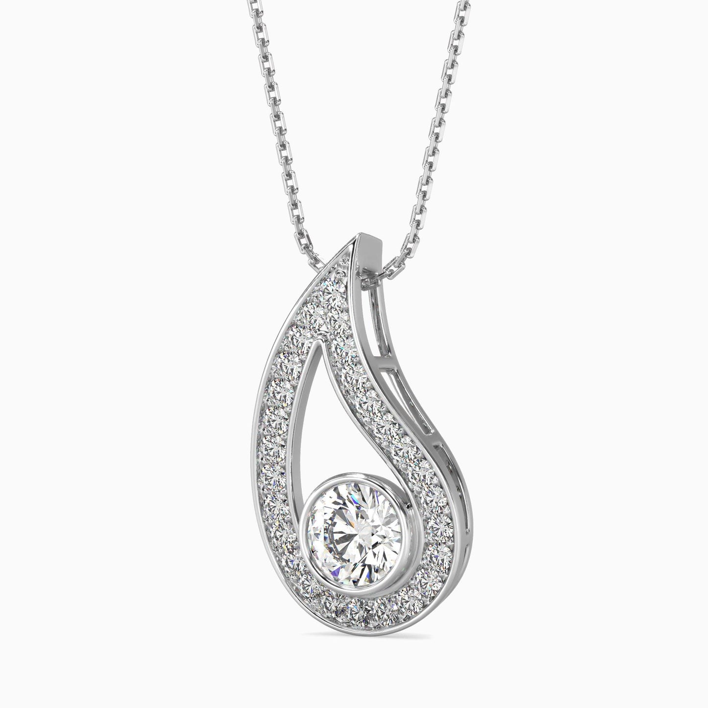 Teardrop Diamond Pendant Necklace