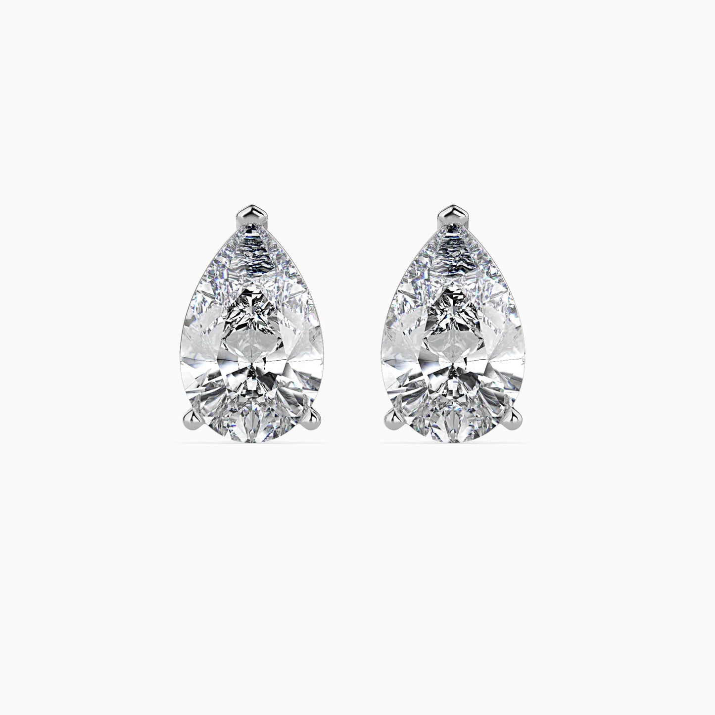 Pear Shaped Diamond Stud Earrings