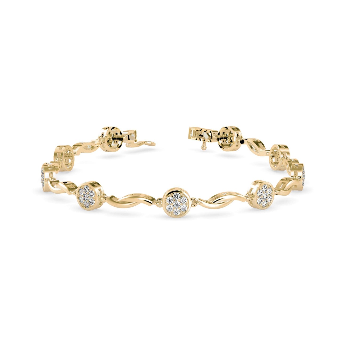 Twist Round Diamond Bracelet