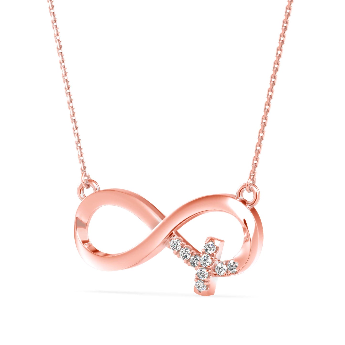 Infinity Cross Diamond Pendant Necklace
