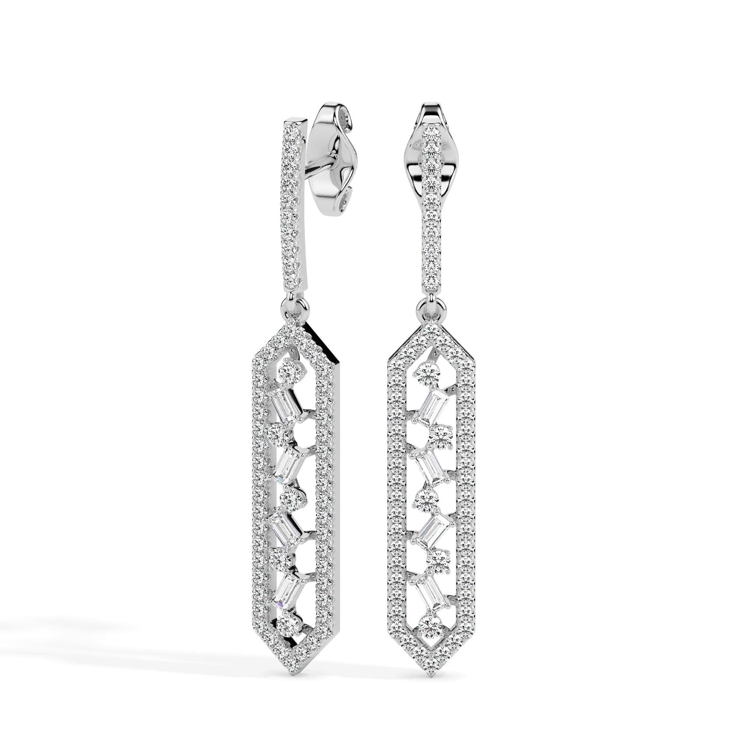 Glamour Prism Baguette Drop Earrings