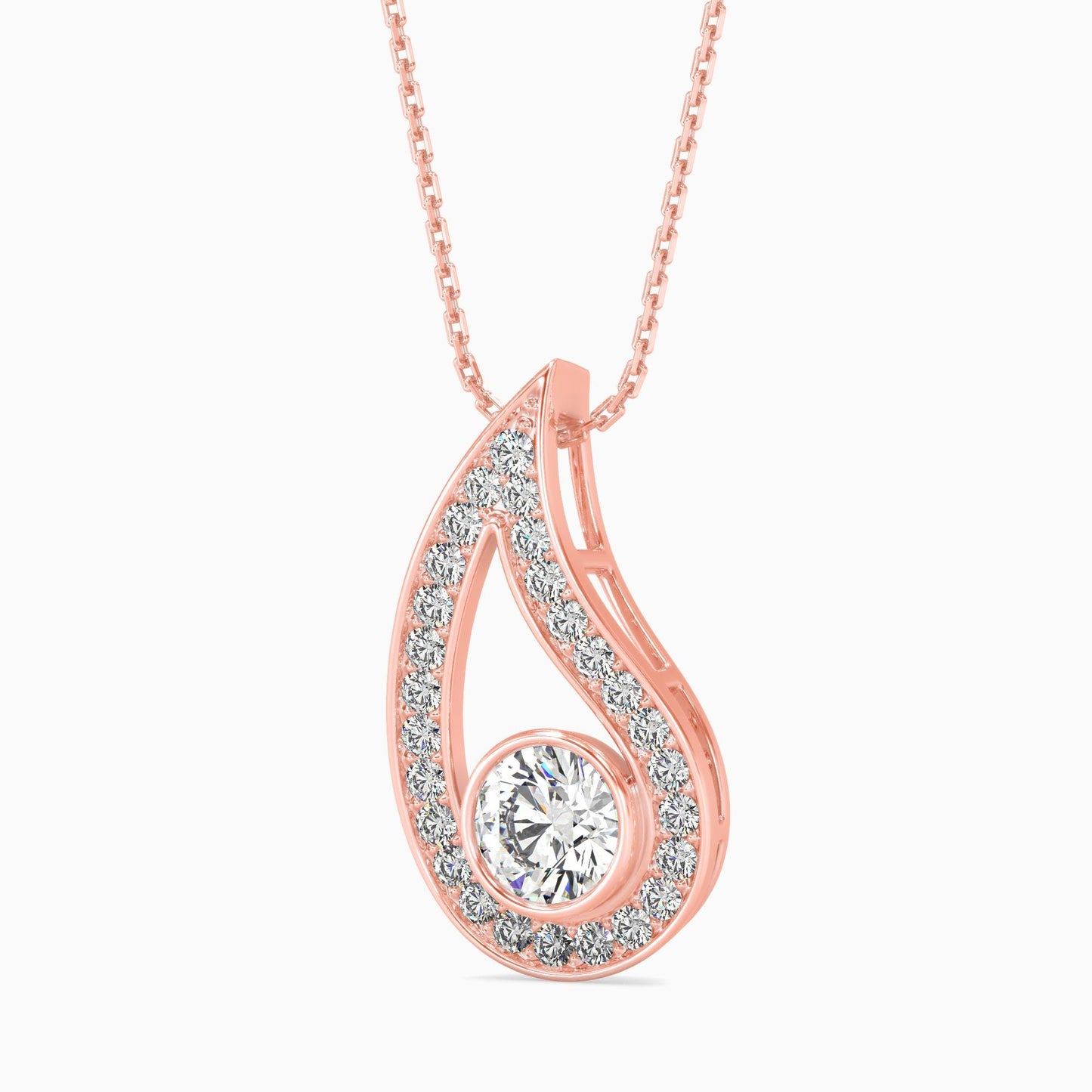 Teardrop Diamond Pendant Necklace