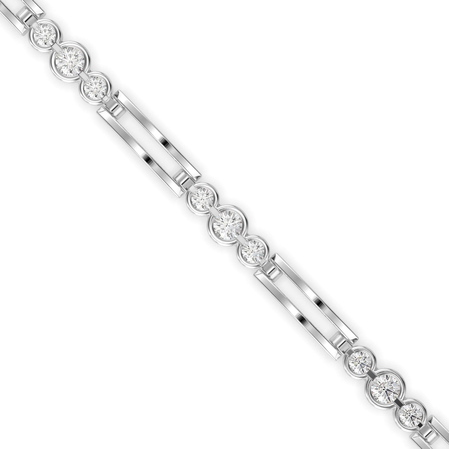 Modern Dual Bar Diamond Tennis Bracelet