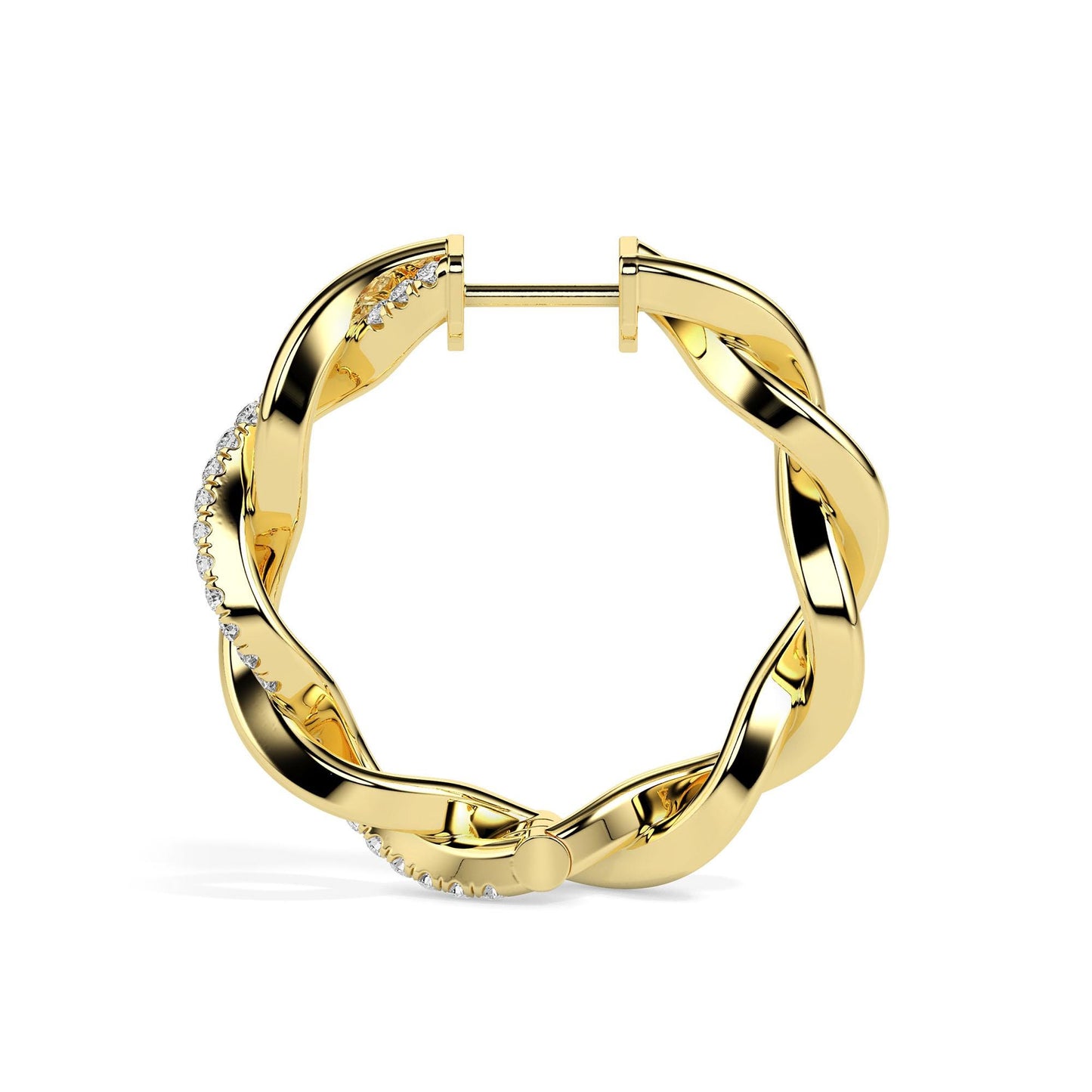 Braided Diamond Hoop Earrings