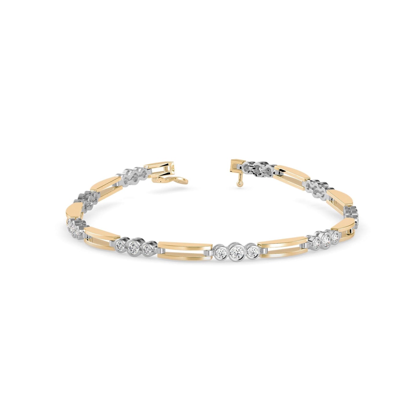 Modern Dual Bar Diamond Tennis Bracelet