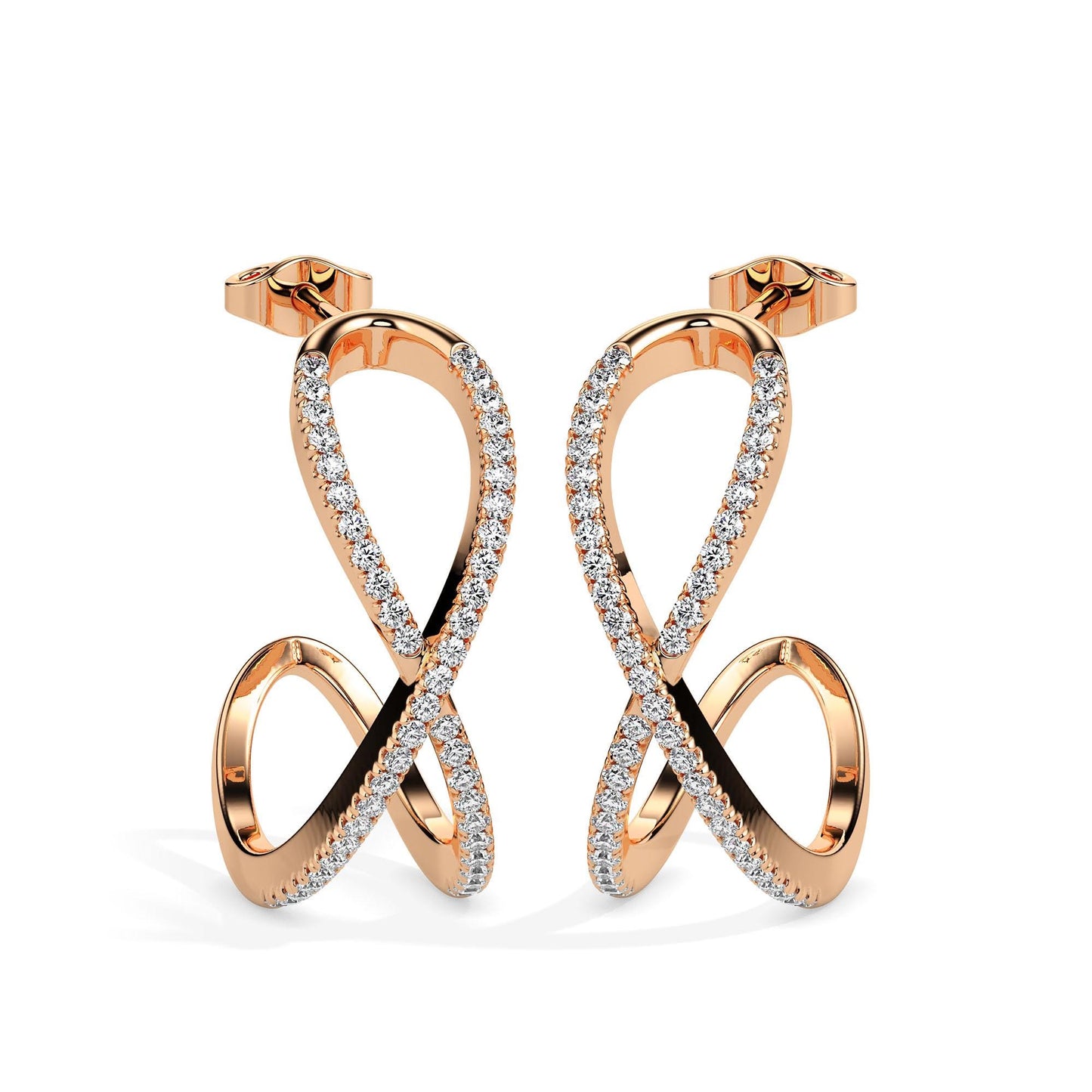 Infinity Twist Diamond Hoop Earrings
