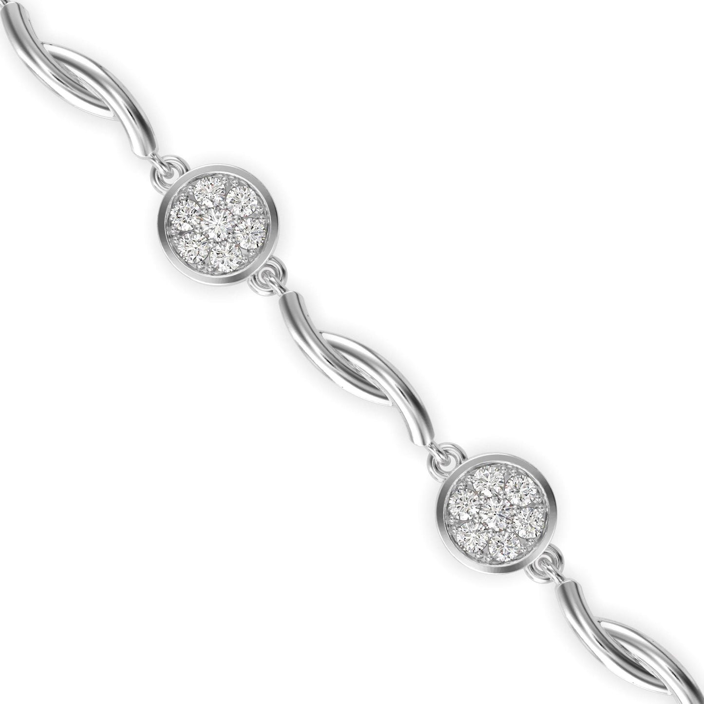 Twist Round Diamond Bracelet