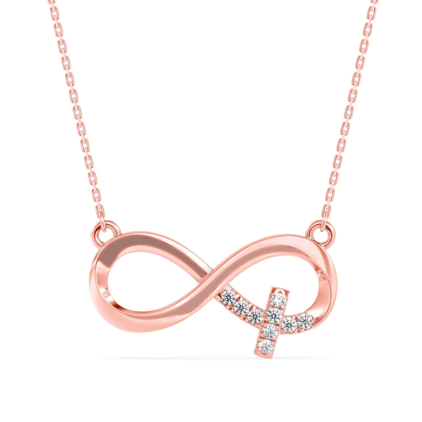 Infinity Cross Diamond Pendant Necklace