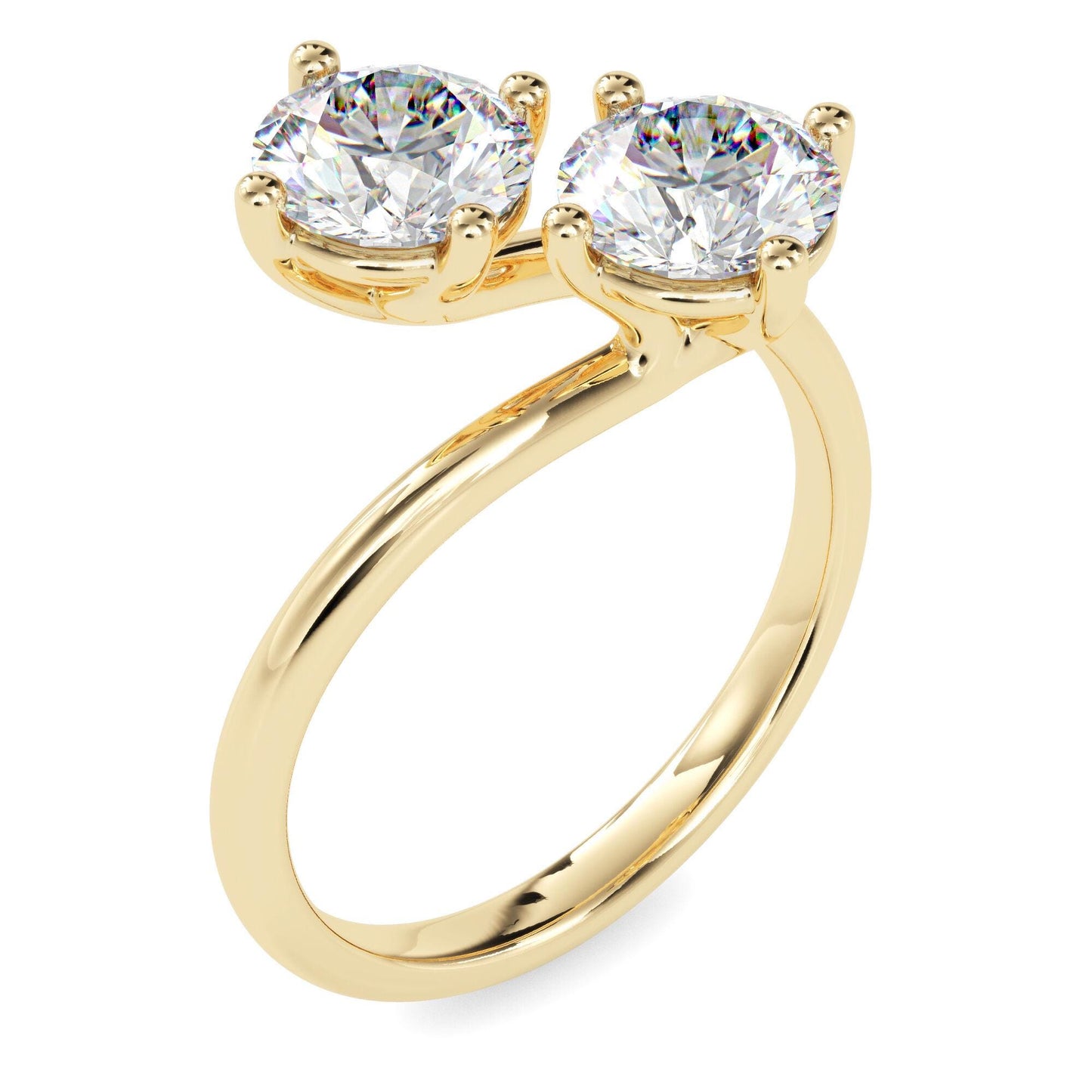 Double Round Cut Toi et Moi Ring