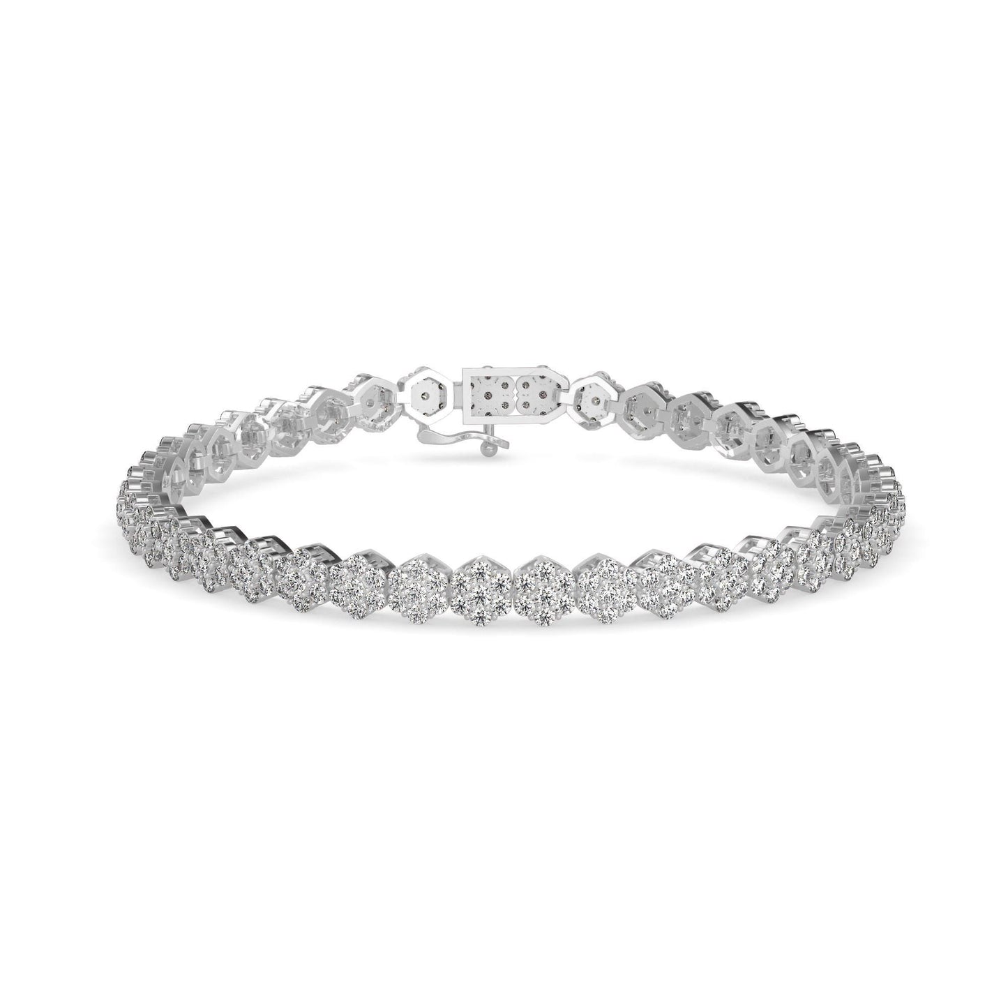Diamond Cluster Tennis Bracelet