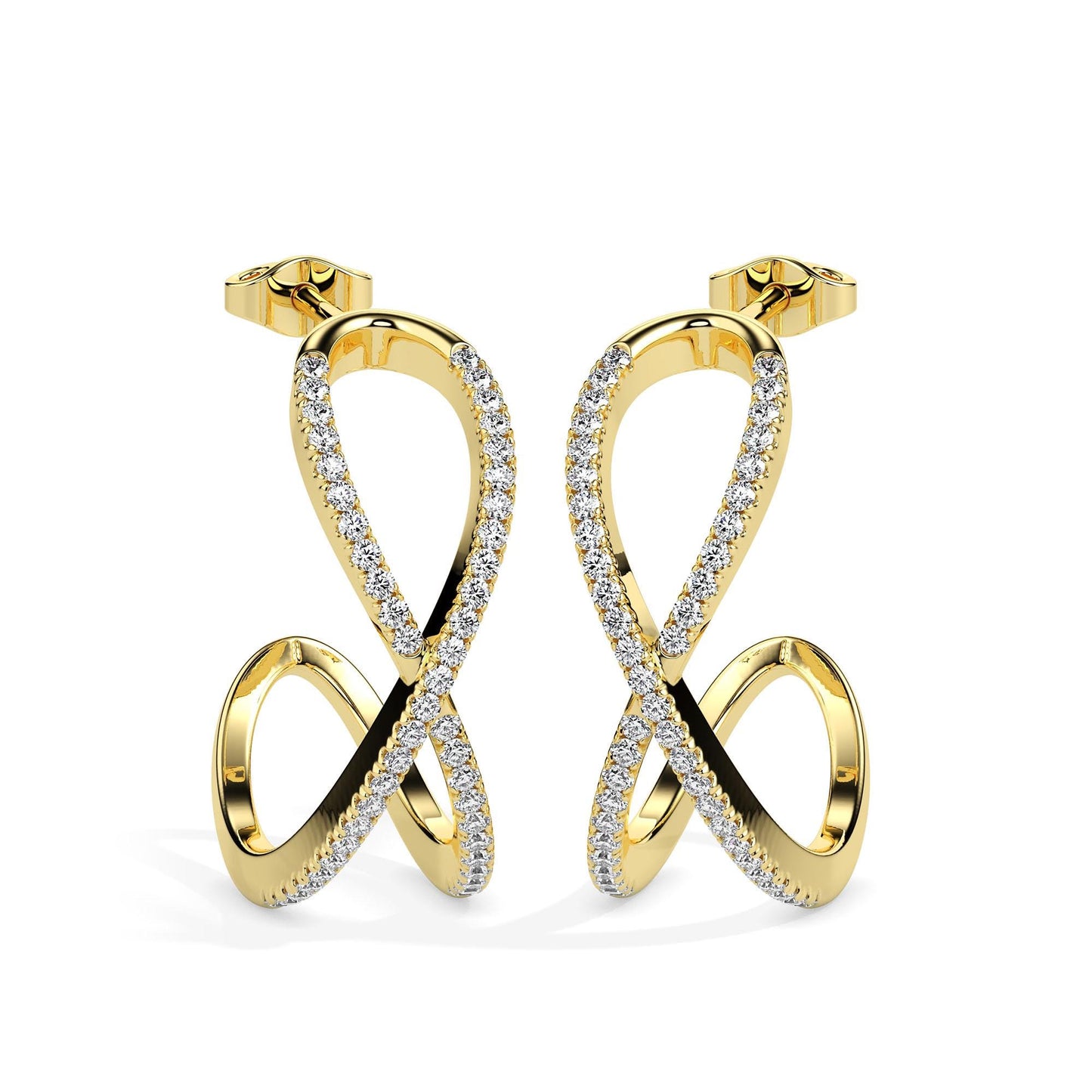Infinity Twist Diamond Hoop Earrings