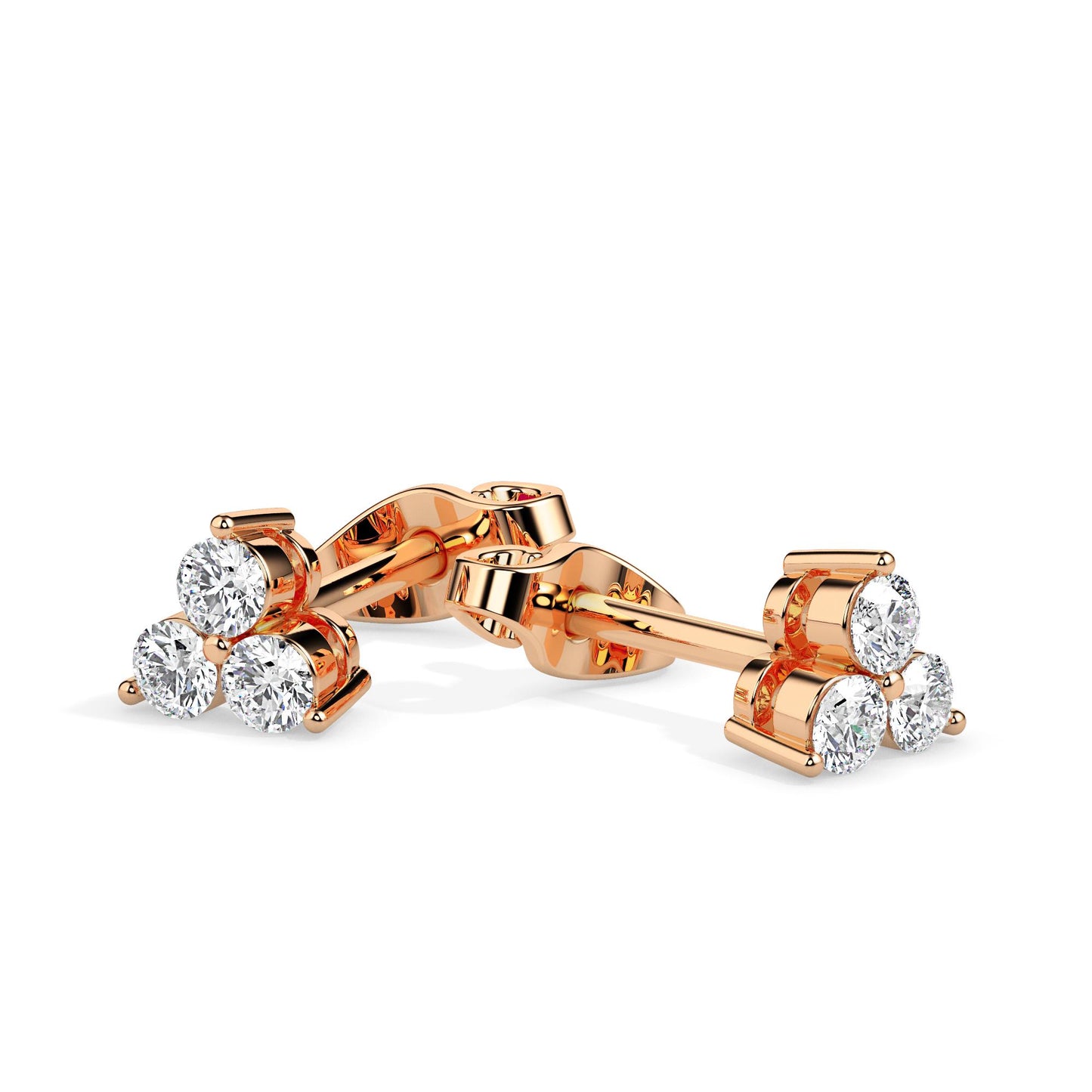 Classic Trinity Diamond Stud Earrings