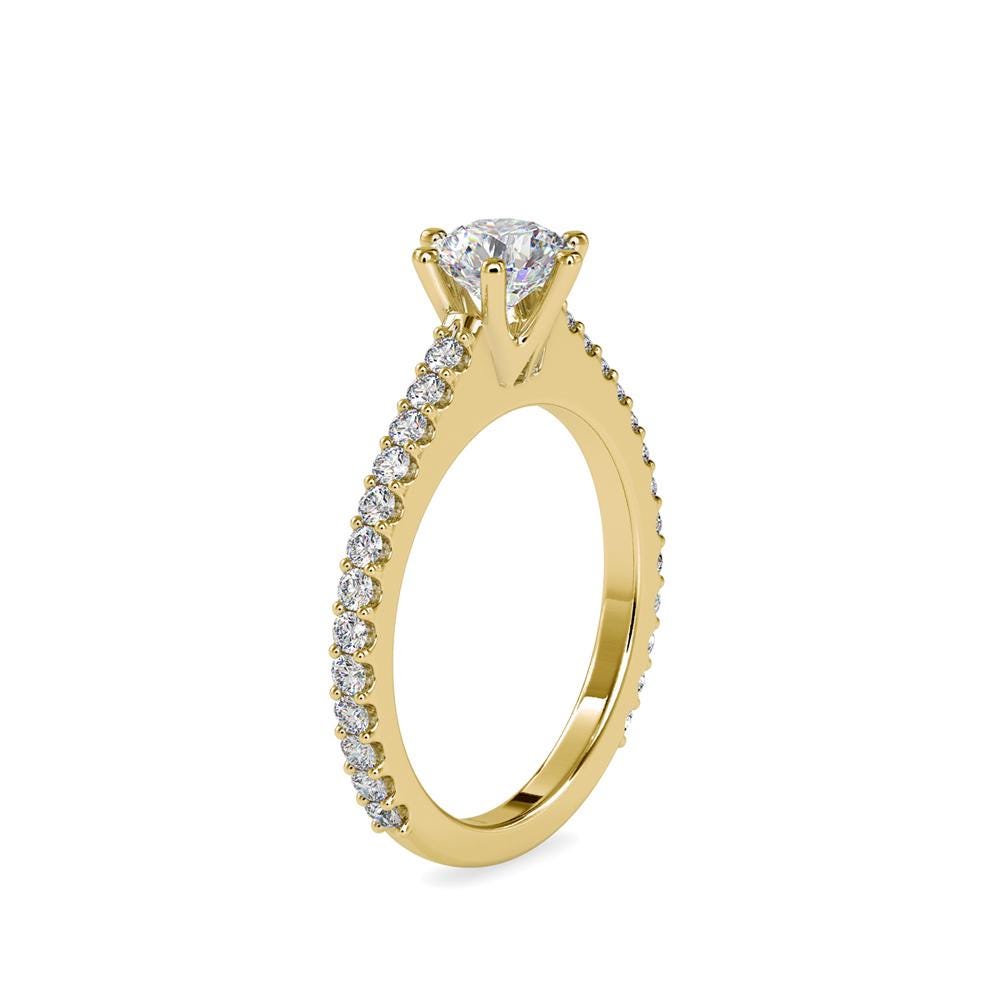Round Diamond Solitaire with Pave Band