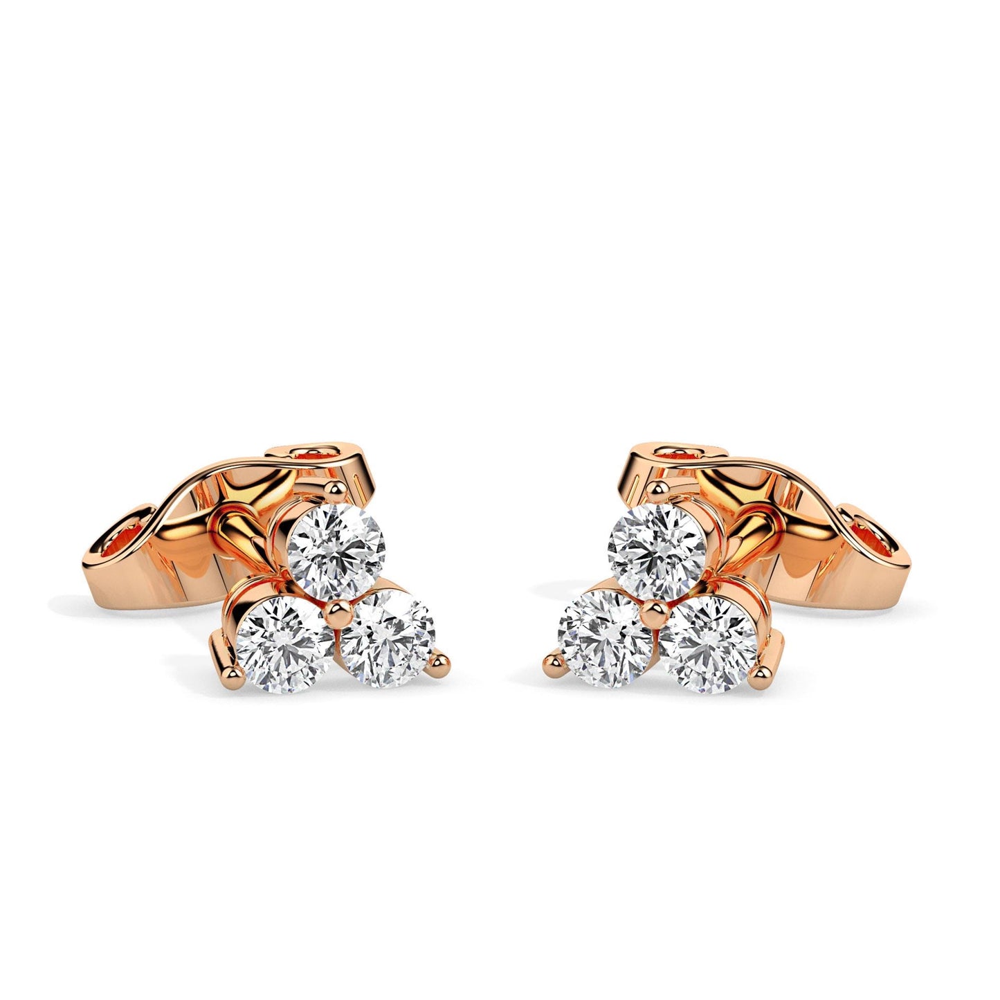 Classic Trinity Diamond Stud Earrings