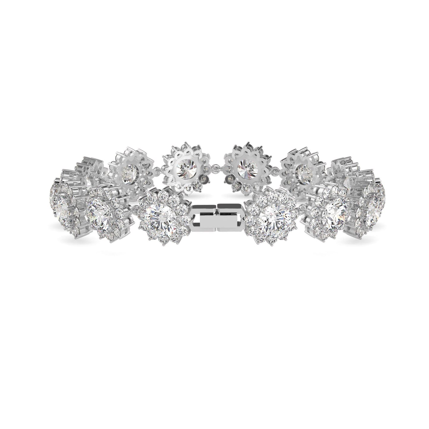 Floral Halo Diamond Bracelet